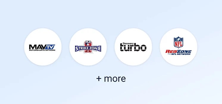 Featured channels for the mysports extra mini pack are displayed including mav tv, mlb strikezone, motortrend and nfl redzone and more
