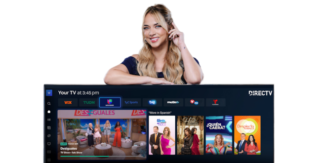 Lady promoting MiEspañol entertainment