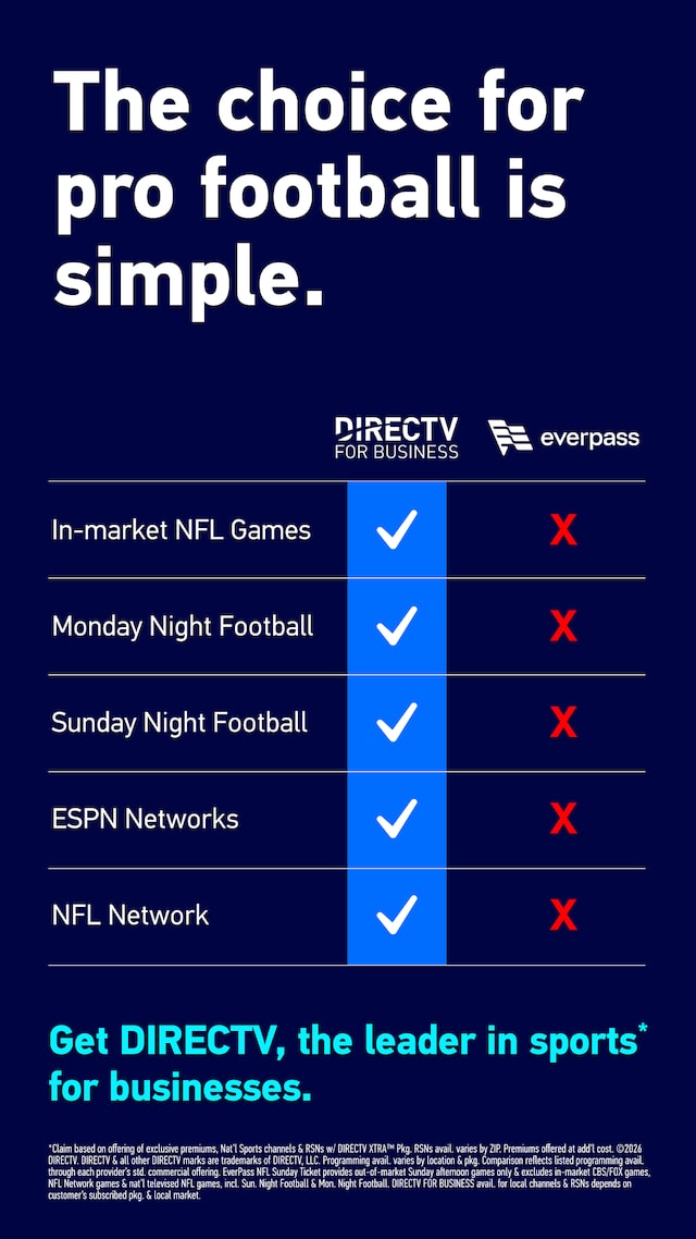 Get DIRECTV, the leader in sports for business
