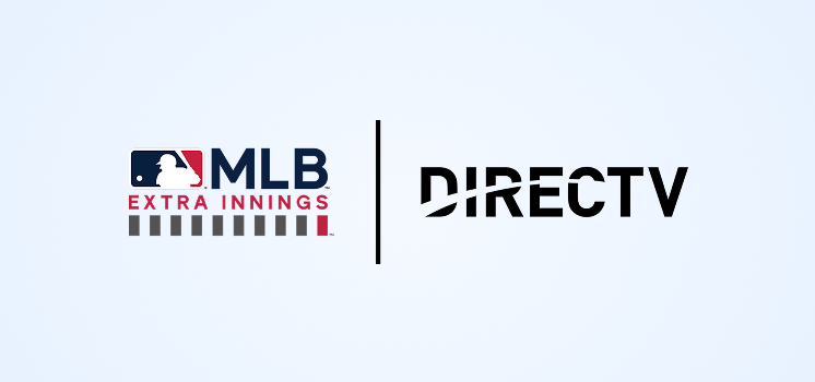 MLB EXTRA INNINGS and DIRECTV logos side by side.