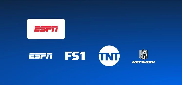 Featured streaming on demand apps and channels for the mysports genre pack are displayed including ESPN Unlimited, espn, fs1, tnt, and nfl network