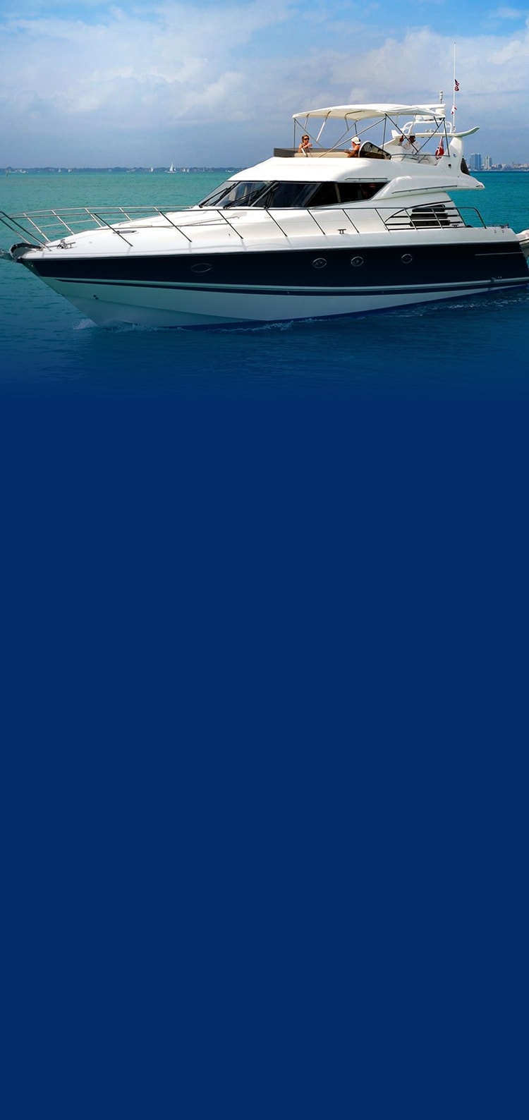 Yacht on the water. DIRECTV FOR BUSINESS.