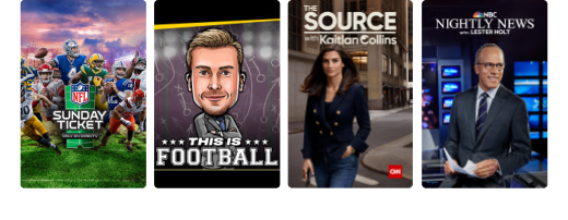Programming tiles for First Take, Fair Territory, and MLB Network Strike Zone.