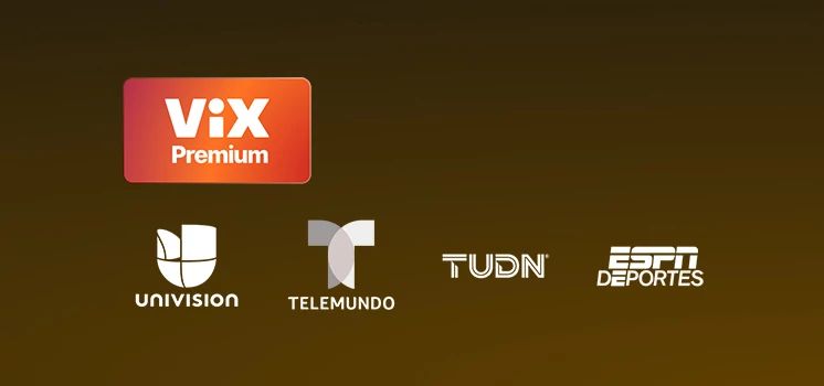 Featured streaming on demand apps and channels for the miespanol genre pack are displayed including vix premium, univision, telemundo, tudn and espn deportes